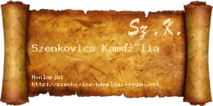 Szenkovics Kamélia névjegykártya